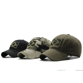 Памучен бейзболна шапка за мъже бразилски флаг бродерия камуфлаж джунглата бойни шапки регулируеми външни ежедневни спортни шапки в стил хип-хоп