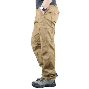 Панталони-карго Мъжки Улични Ежедневните Военни Дълги панталони за Мъже Пролет Есен Армейските топли директни мъжки панталони-chinos Панталони Pantalon Militaire