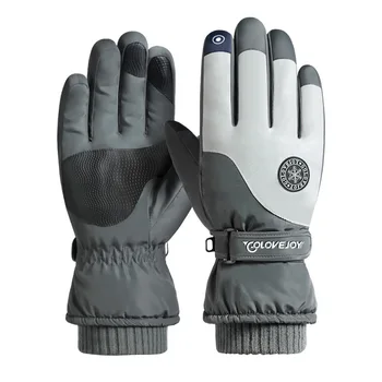 Плюс Кадифе Ски ръкавици Топла зима Непромокаеми Ръкавици за ски и сноуборд със сензорен екран Защитни ръкавици за каране на мотоциклет и велосипед