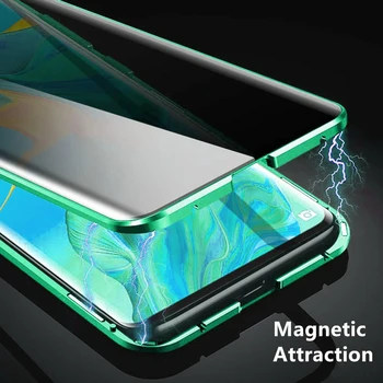 Поверителността на Магнитен Метален калъф за Samsung Galaxy S21 Ultra S20 FE Забележка 20 10 9 8 S9 S10 S8 Плюс A50 70 A51 A71 Анти-подглядывающая на кутията