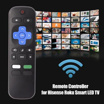Подмяна на Дистанционното Управление на телевизор Hisense Roku С Регулатор на силата на Звука И бутон за Захранване на телевизора 50r6e 50r7e Батерии Тип ААА HU-RCRUS-20