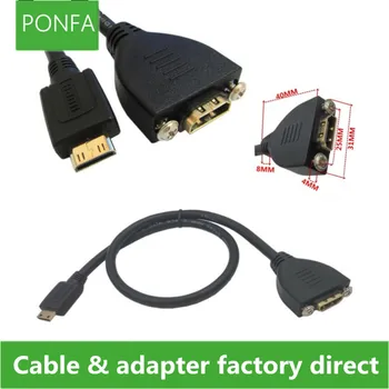 Позлатени Високоскоростен Мини-HDMI-съвместим кабел-удължител за мъже и жени от типа на HD С винтовым монтиране на панел 0,5 м, 1 м и 1,5 м