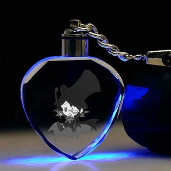 СЕРВАМП във формата на сърце Аниме LED Ключодържатели Ключодържател Кристален Играчка, а Светлината Ключодържател Ключодържател Унисекс Подаръци