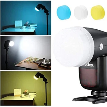 Светкавицата на камерата Godox Разсейващи, Отразяващи Куполна Лампа Комплект за флаш Godox V1 Серия V1C V1N V1S V1F V1O V1P Светкавица с кръгла глава Speedlite