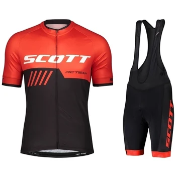 Скот Комплект дрехи за велосипед Годишният камуфлаж За мъже с къс ръкав Велосипедна екип Колоездене Hoody Костюм Анти-UV МТБ Велосипедна форма