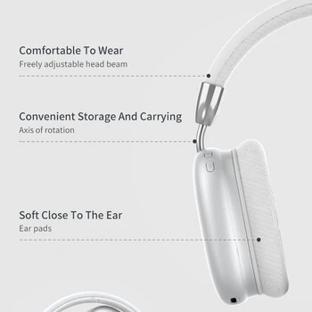 Слушалки ES9 Bluetooth Слушалка Слушалки 5.1 Безжични стерео слушалки HiF Сгъваеми Слушалки с микрофон с Шумопотискане Type-C