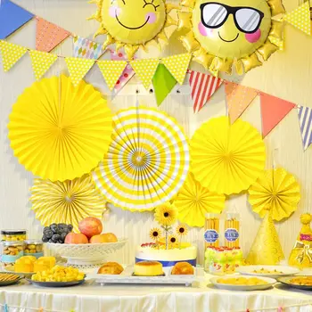 Слънце душата на детето декорации за партита слънчоглед балони, торта топперы хартиени вентилатора за момичета лятна тема рожден ден доставка на партията