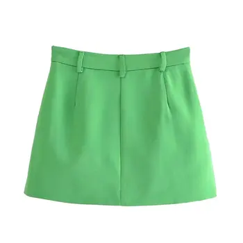 ТРАФИКА Zar Зелени мини поли, Дамски секси дамски поли с висока талия Эстетичные къси поли Y2K Дамска мода 2022 Женска пола с цепка