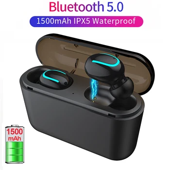 Тези Безжични Слушалки Bluetooth 5.0 TWS Слушалки Спортни Слушалки с дълбок Бас Слот Слушалки хендсфри със зарядно устройство за микрофон