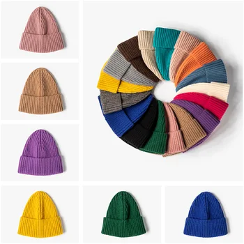 Унисекс шапка Памук, смес от Обикновена топли меки ХИП - ХОП възли шапки Мъжки зимни шапки, Дамски шапки за момичета на едро шапка