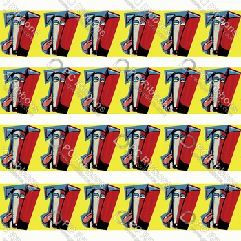 Хрътка Мультяшная куче Печатни Шнур/В основен рубчик/Дизайн Сатенена панделка, изработени по индивидуална поръчка на diy, Аксесоари за бродерия, Шиене 50 ярда