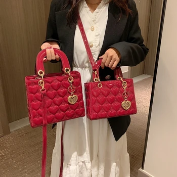 Чанта 2021 Дамски Брандираната Луксозна чанта с Високо Качество Модерен Класически стеганая чанта с квадратна дръжка Дамски чанти през рамото си, през рамо