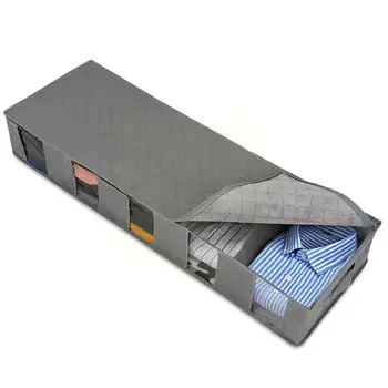 Чанта За съхранение под леглото си Голям Капацитет, с цип за затваряне от Нетъкан Сгъваеми Контейнери За Кабинет Пылезащитная Кутия За организатор Облекло X3N0
