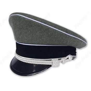 Черна Вълнена Немска офицерская черен с козирка Сивата Армия полицейска шапка Затопля Cosplay-шоу Реквизит за филма