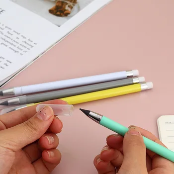 Черна технология за Вечен молив, без мастило, с eraser сладък молив студентска практика дръжка училищен пластмасов държач за писалка офис молив дете