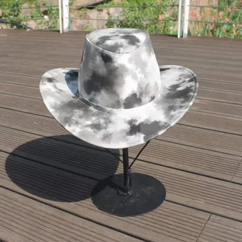 Шапка с шалче-боя, западна ковбойская шапка с голяма периферия, мъжки и дамски шапка от слънцето, кожена замшевая шапка, шапка рицар, шапка за занаяти
