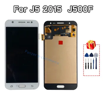 Super AMOLED на Samsung J5 Дисплей J500F Дисплей LCD-дисплей със сензорен екран Дигитайзер в събирането на J500Y J500M J500H LCD дисплей